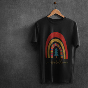 Rainbow kerstkleurrijke leuke leuke leuke persoonl t-shirt