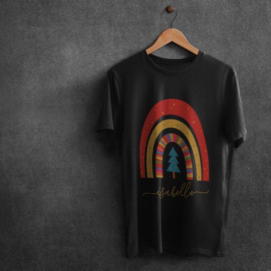 Rainbow kerstkleurrijke leuke leuke leuke persoonl t-shirt