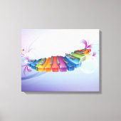 Rainbow Keyboard Music Surreal Fantasy Canvas Afdruk (Voorkant)