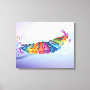 Rainbow Keyboard Music Surreal Fantasy Canvas Afdruk