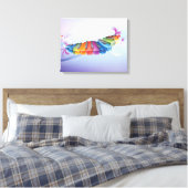 Rainbow Keyboard Music Surreal Fantasy Canvas Afdruk (Insitu (Slaapkamer))