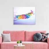 Rainbow Keyboard Music Surreal Fantasy Canvas Afdruk (Insitu (Woonkamer))