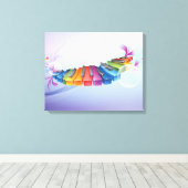 Rainbow Keyboard Music Surreal Fantasy Canvas Afdruk (Insitu (Houten vloer))