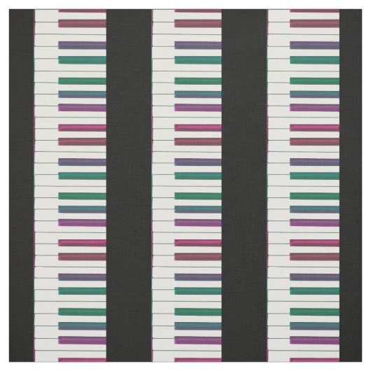 Rainbow Keys Piano Keyboard Fabric Stof (Swatch)