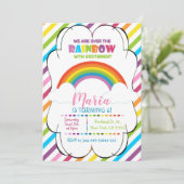 Rainbow Kids Birthday Invitation Kaart (Staand voorkant)