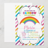 Rainbow Kids Birthday Invitation Kaart (Voorkant / Achterkant)