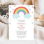 Rainbow Kids Birthday Invitation Kaart