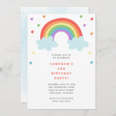 Rainbow Kids Birthday Invitation Kaart (Voorkant / Achterkant)
