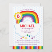 Rainbow Kids Birthday Party Invitation Kaart (Voorkant)