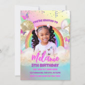 Rainbow Kids Birthday Party Invitation Kaart (Voorkant)