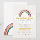 Rainbow Kids Birthday Party Invitation Kaart (Voorkant / Achterkant)