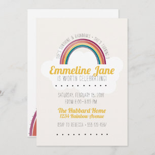 Rainbow Kids Birthday Party Invitation Kaart