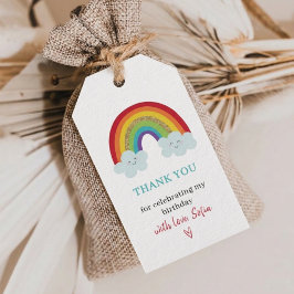 Rainbow Kids Birthday Party Thank You Favor Gift  Cadeaulabel