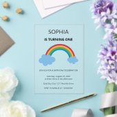 Rainbow Kids First Birthday Party Acryl Uitnodigingen (Insitu (Huwelijk))