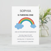 Rainbow Kids First Birthday Party Kaart (Staand voorkant)