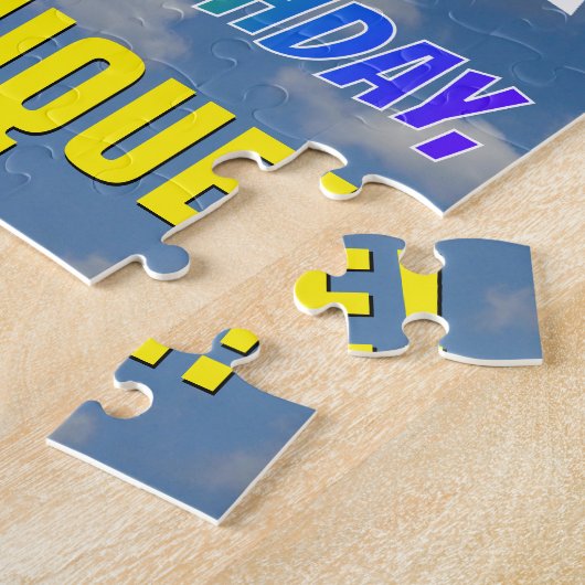 Rainbow Kijk "12" & "HAPPY BIRTHDAY", Cloudy Sky Legpuzzel (Zijkant)