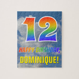 Rainbow Kijk "12" & "HAPPY BIRTHDAY", Cloudy Sky Legpuzzel