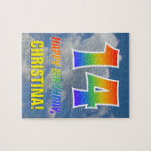 Rainbow Kijk "14" & "HAPPY BIRTHDAY", Cloudy Sky Legpuzzel (Horizontaal)