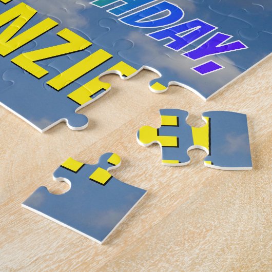 Rainbow Kijk "20" & "HAPPY BIRTHDAY", Cloudy Sky Legpuzzel (Zijkant)