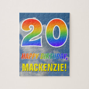 Rainbow Kijk "20" & "HAPPY BIRTHDAY", Cloudy Sky Legpuzzel