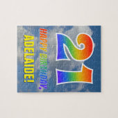 Rainbow Kijk "21" & "HAPPY BIRTHDAY", Cloudy Sky Legpuzzel (Horizontaal)