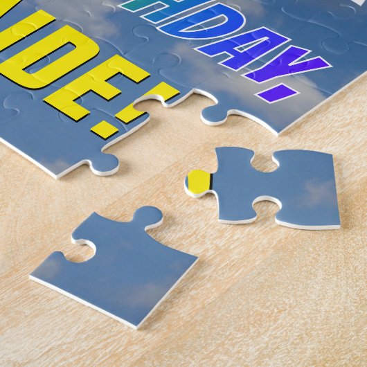 Rainbow Kijk "21" & "HAPPY BIRTHDAY", Cloudy Sky Legpuzzel (Zijkant)