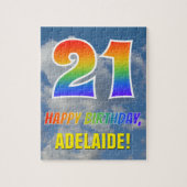 Rainbow Kijk "21" & "HAPPY BIRTHDAY", Cloudy Sky Legpuzzel (Verticaal)