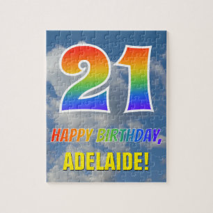 Rainbow Kijk "21" & "HAPPY BIRTHDAY", Cloudy Sky Legpuzzel