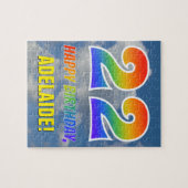 Rainbow Kijk "22" & "HAPPY BIRTHDAY", Cloudy Sky Legpuzzel (Horizontaal)