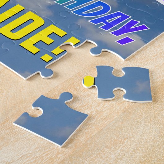 Rainbow Kijk "22" & "HAPPY BIRTHDAY", Cloudy Sky Legpuzzel (Zijkant)