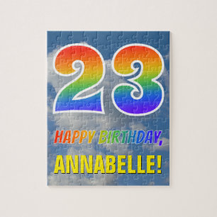 Rainbow Kijk "23" & "HAPPY BIRTHDAY", Cloudy Sky Legpuzzel