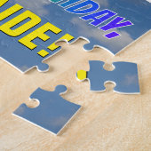 Rainbow Kijk "24" & "HAPPY BIRTHDAY", Cloudy Sky Legpuzzel (Zijkant)