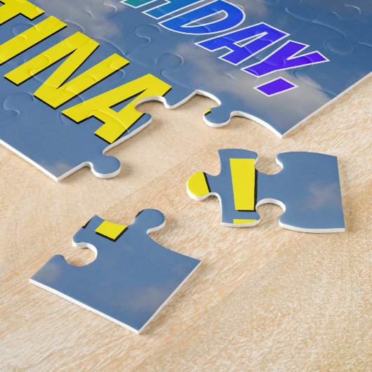 Rainbow Kijk "26" & "HAPPY BIRTHDAY", Cloudy Sky Legpuzzel (Zijkant)