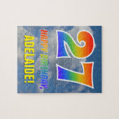 Rainbow Kijk "27" & "HAPPY BIRTHDAY", Cloudy Sky Legpuzzel (Horizontaal)