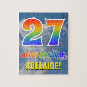 Rainbow Kijk "27" & "HAPPY BIRTHDAY", Cloudy Sky Legpuzzel