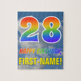 Rainbow Kijk "28" & "HAPPY BIRTHDAY", Cloudy Sky Legpuzzel