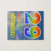 Rainbow Kijk "29" & "HAPPY BIRTHDAY", Cloudy Sky Legpuzzel (Horizontaal)