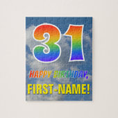 Rainbow Kijk "31" & "HAPPY BIRTHDAY", Cloudy Sky Legpuzzel (Verticaal)