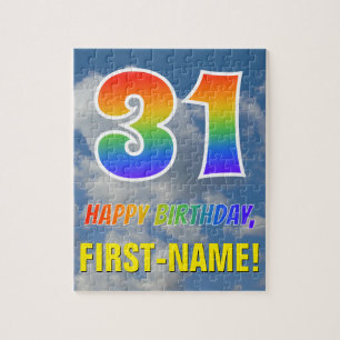 Rainbow Kijk "31" & "HAPPY BIRTHDAY", Cloudy Sky Legpuzzel