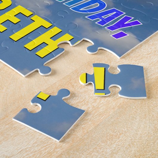 Rainbow Kijk "35" & "HAPPY BIRTHDAY", Cloudy Sky Legpuzzel (Zijkant)