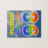 Rainbow Kijk "36" & "HAPPY BIRTHDAY", Cloudy Sky Legpuzzel (Horizontaal)