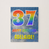 Rainbow Kijk "37" & "HAPPY BIRTHDAY", Cloudy Sky Legpuzzel (Verticaal)