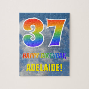 Rainbow Kijk "37" & "HAPPY BIRTHDAY", Cloudy Sky Legpuzzel
