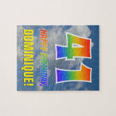 Rainbow Kijk "41" & "HAPPY BIRTHDAY", Cloudy Sky Legpuzzel (Horizontaal)