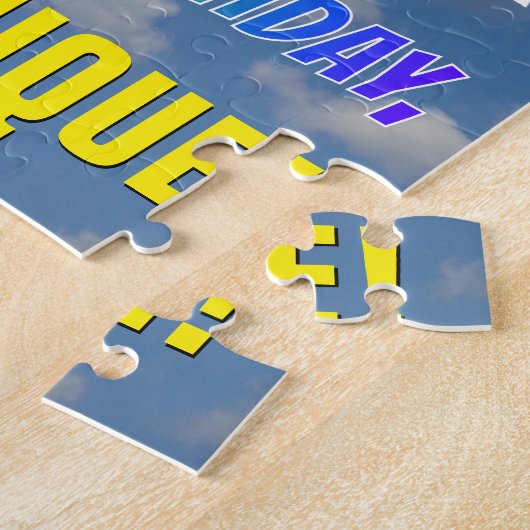 Rainbow Kijk "41" & "HAPPY BIRTHDAY", Cloudy Sky Legpuzzel (Zijkant)