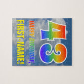 Rainbow Kijk "43" & "HAPPY BIRTHDAY", Cloudy Sky Legpuzzel (Horizontaal)