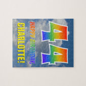 Rainbow Kijk "44" & "HAPPY BIRTHDAY", Cloudy Sky Legpuzzel (Horizontaal)