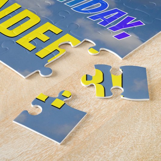 Rainbow Kijk "46" & "HAPPY BIRTHDAY", Cloudy Sky Legpuzzel (Zijkant)