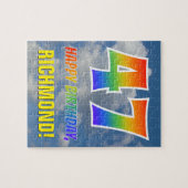 Rainbow Kijk "47" & "HAPPY BIRTHDAY", Cloudy Sky Legpuzzel (Horizontaal)