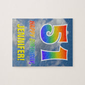 Rainbow Kijk "51" & "HAPPY BIRTHDAY", Cloudy Sky Legpuzzel (Horizontaal)